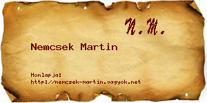 Nemcsek Martin névjegykártya