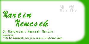 martin nemcsek business card